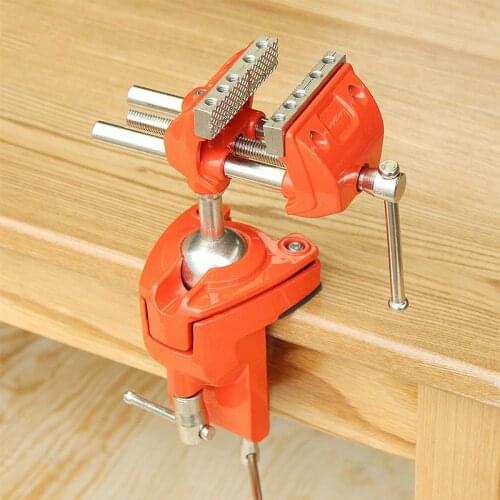1 Set All steel Mini Rotating Clamp Vise Adjustable 70mm Jaw Width Vise Table Clamp for Workbench Woodwork Woodworking Clamps