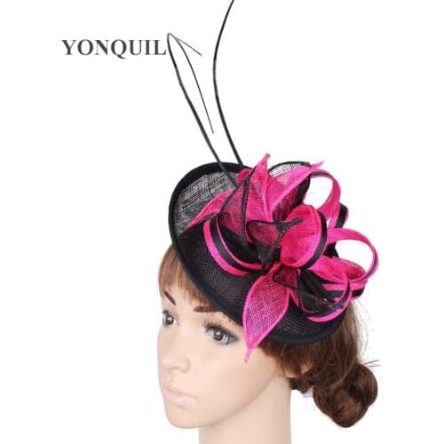 Sinamay Wedding Nice Hair Fascinator Hats Formal Dress Show Race Headwear Bridal Married Hair Accessories Gorgeous Ladies Event