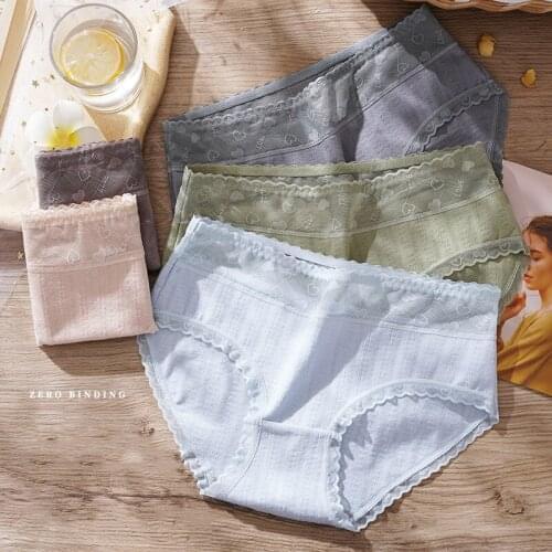 Womens Lace Panties Solid Girls Briefs Sexy Female Striped Women Underpants Lingerie M-XL Plus Size Comfort Underwear