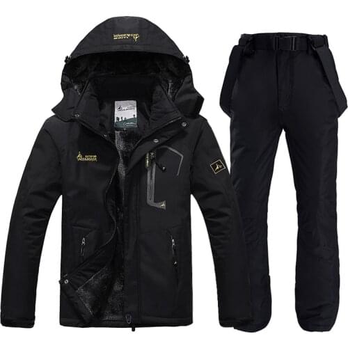 Winter Ski Jacket for Men Warm Windproof Waterproof Outdoor Snow Jackets and Ski Pants Male Ski Equipment Snowboard Jacket Suit