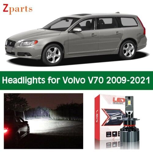 1 Pair Car LED Headlight For Volvo V70 2009 - 2021 Canbus Headlamp Lamp Low High Beam Bulbs Lighting Light Accessories Parts