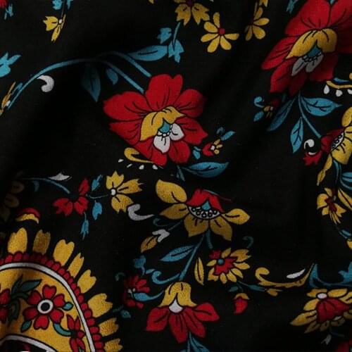 150 cm Wide Double Crepe Printed Fabric for Private Order Dresses Shirts Sewing Material Good Wrinkle Resistance Cloth Per Meter