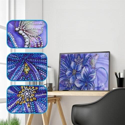 5D Special Shaped Diamond Painting DIY Butterfly Flower Part Diamond Embroidery Rhinestone Cross Stitch Crystal Art Picture Gift