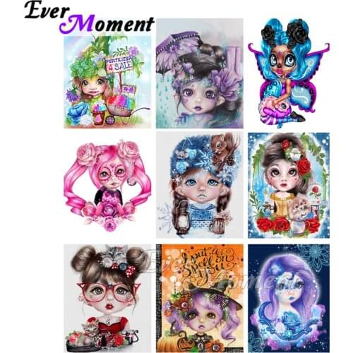 Ever Moment Diamond Painting Cartoon Girl Fantasy Magic Full Square Cross Stitch Diamond Mosaic Art Craft Kit Handmade ASF2313