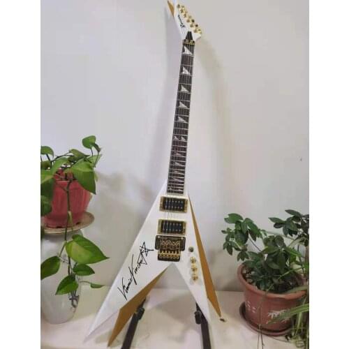 Free transportation, 6-string double-layer V-type electric guitar, customizable
