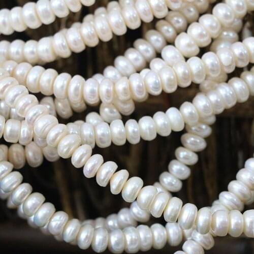 Natural cultured freshwater white pearl beads 6*8mm abacus charms women diy loose jewelry making wholesale retail 15inch B1329