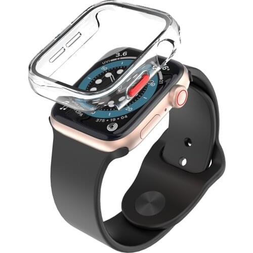 Case for iWatch with Tempered Glass Screen Protector Fit for 2 3 4 5 6 SE 38 40 42 44mm