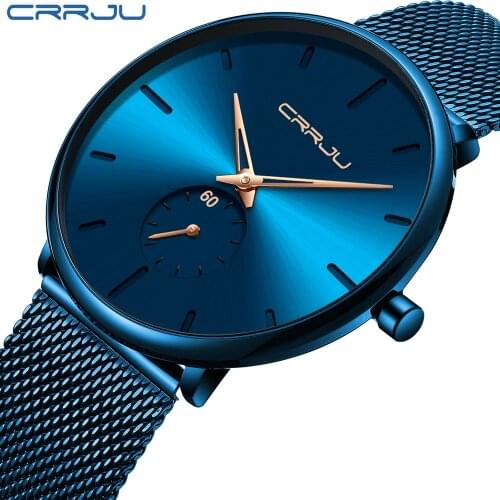 CRRJU high-end brand autumn and winter new classic watches, high-end business essential watches, waterproof quartz mens watch