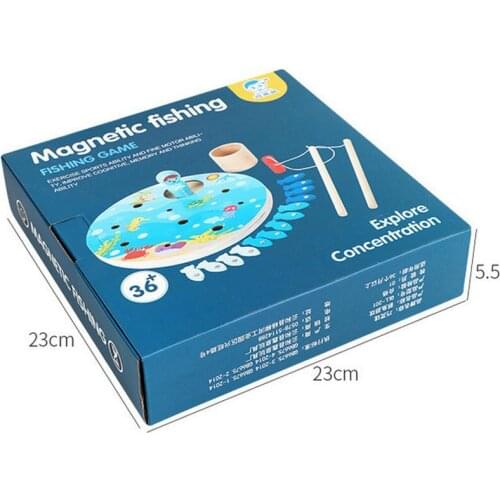 Children Educational Magnetic Fishing Game Wood Toys Small Fish Model Kids Floor Game Kindergarten Supplies Montessori Baby Gift