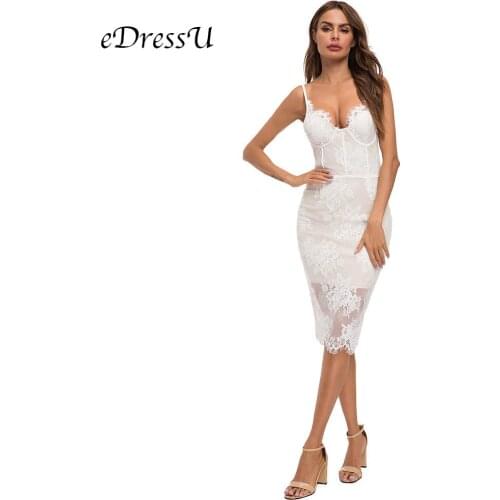 Elegant Lace Cocktail Party Dress Nude Lining Engagement Date Formal Wear Sexy Tea Length Little White Party Dress MS-A131