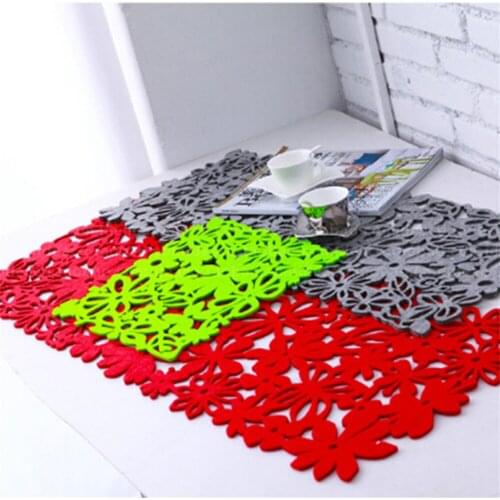 Ellenmar Hollow Felt Table Cloth Place Mats Table Mats Household Decorations Felt Pad Home Tableware Runner Accessories Holder