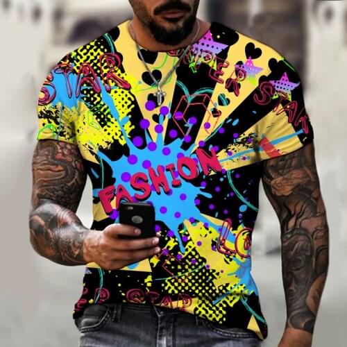New 2021 Print Tops Men Casual Fashion Oversize T-shirt Short Sleeve O-neck Streetwear Man Loose Tshirt Summer Clothes