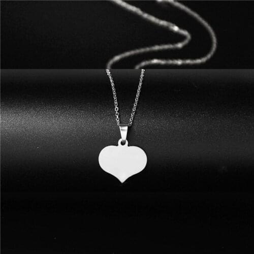 Hot Stainless Steel Minimalist Jewelry Love Heart Pendant Necklace Simple Female Heart Choker