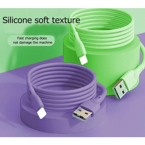 Liquid Silicone Super Fast Charge Cable Micro USB Type C Cable for iphone 12 11 Samsung Huawei Xiaomi Charging Wire Data Cable