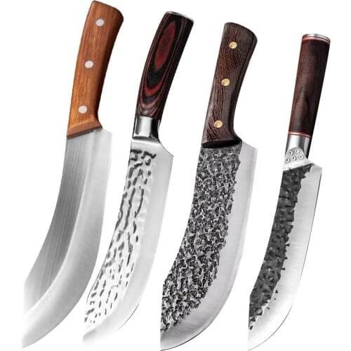 Forged Stainless Steel Kitchen Chopping Knife Boning Knife Meat Cleaver Cooking Knife Camping Outdoor Cooking Knife