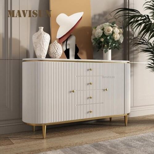 Light Luxury Style Kitchen Sideboard Modern Minimalist Luxury Restaurant Oval Nordic Tea Table Marble Porch Cabinet Household