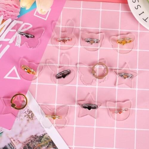 Hot Sales 1 Piece High Quality Metal Finger Ring Holder Stand Fashion Transparent Clear Phone Holder Ring Cute Butterfly Support
