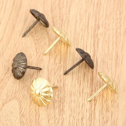 10pcs Retro Hardware accessories Brass Bronze upholstery tacks Box Sofa Decorative Tack Stud Pushpin Doornail Bubble Nail19*20mm