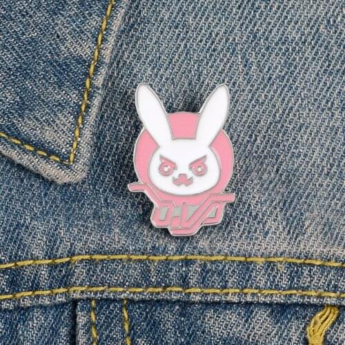 Overwatches D.VA Nano Rabbit Brooch Cosplay