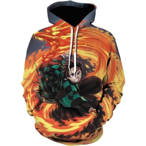 New 2021 3D printed Japanese Anime pullover for men and women casual fashion creative high-quality Demon Killer winter hoodies
