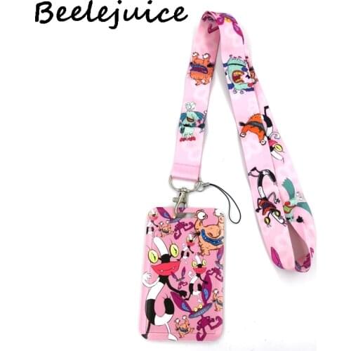 Ohhh Real Monster Anime Lanyard Credit Card ID Holder Bag Student Women Travel Card Cover Badge Car Keychain Gifts Accessories