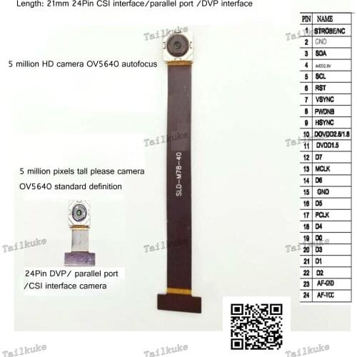 OV5640 Android Motherboard with CSI Camera Module 5 Million Pixel AF Auto Focus