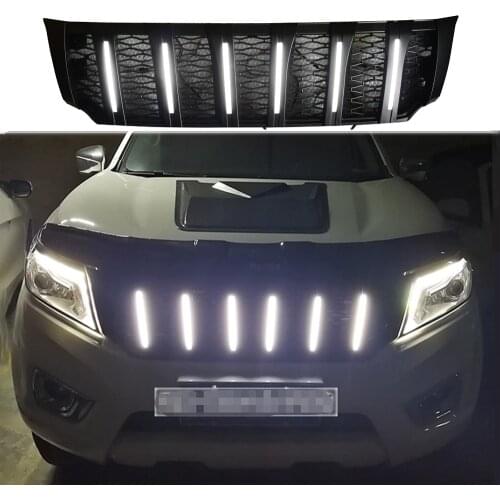 Racing Grille Grills For NP300 Grill For Navara NP300 D23 2015 2016 2017 2018 2019 Front Bumper Grilles Mesh Raptor Grille Cover