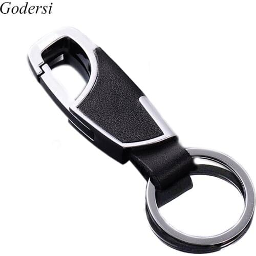 Luxury Keyring Keychain Leather Men Woman Simple Key Keyfob Buckle Accessories Gift Holder chains Bag For Car V6R5