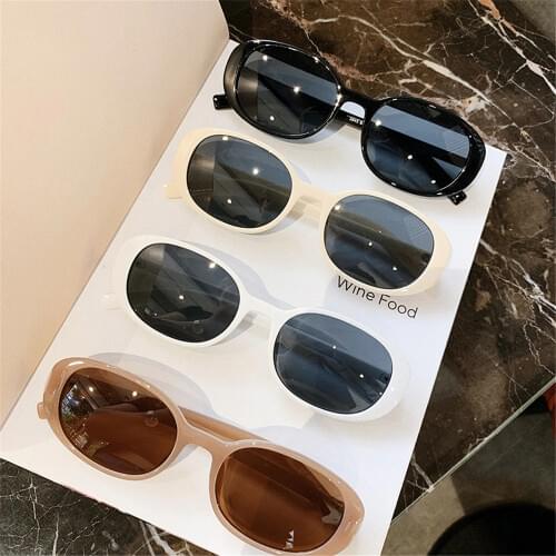 Sunglasses Female Retro Oval Glasses White Brown Small Frame Uv Protection Women Men Polarized Driving Glasses Drivers Eyewear