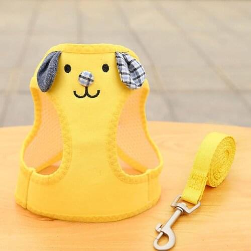 Traction Rope Cartoon Design Explosion Proof Polyester Pet Dog Chest Strap for Walking