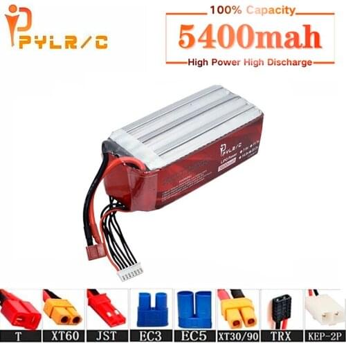 High Rate 22.2v 5400mAh Lipo Battery For RC Helicopter Parts 6s Lithium battery 22.2v 50C RC Cars Airplanes Drone Battery T/XT60