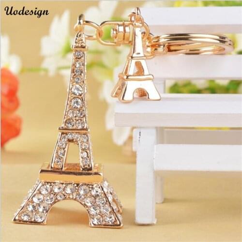 Simple Luxury Eiffel Tower Key Chain Women Keychain Bag Pendant Alloy Car Key Chain Ring Holder Retro Jewelry