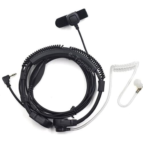 XQF 1 Pin Earpiece Throat Microphone Headset PTT for Motorola Walkie Talkie CB Radio 2.5mm MS350R TLKR T3 T4 T7 XTR446 FV200