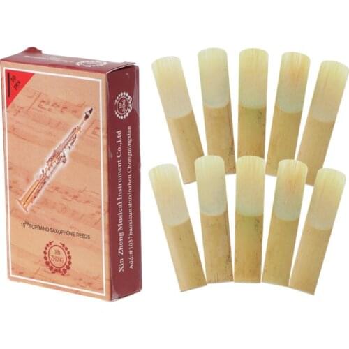 10pcs Bb Soprano Saxophone Reed Strength 2.5 Bamboo Sax Woodwind Instrument Part