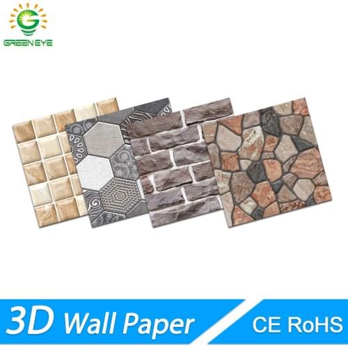 3D Wall paper Marble Brick Peel and Self-Adhesive Wall Stickers Waterproof DIY Kitchen Bathroom Home Wall Stick PVC Tiles Panel