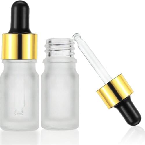 5ml Glass Dropper Bottles Frosted Essential Oil Bottles With Glass Pipettes Travel Bottle - pack of 24