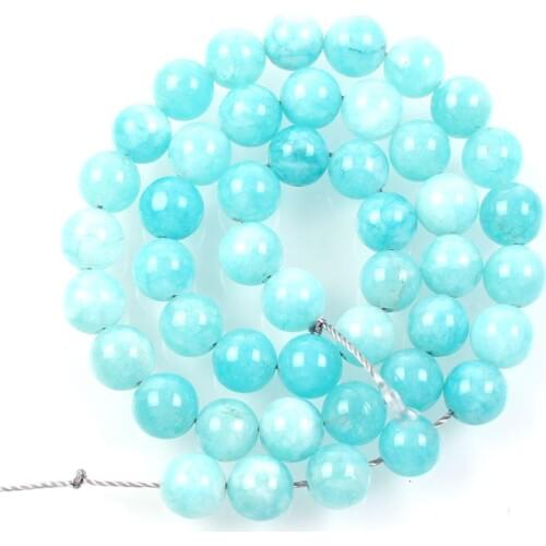 8 Colors 6-10mm Round Solid Color White Marble Stone Bead Natural Stone Loose Beads Jewelry Making Bracelet Necklace Handmade