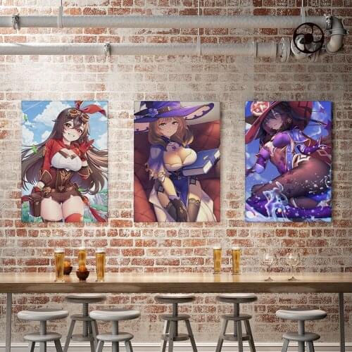 WTQ Anime Canvas Painting Game Genshin Impact Anime Poster Home Wall Decor Wall Art Picture for Living Room Decoration Home Deco