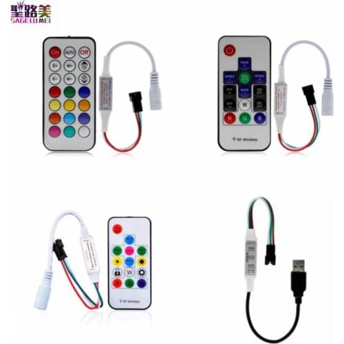 DC5-24V 12V Mini Pixel RGB strip controller DC USB connector for ws2811 ws2812 1903 16703 ic 3PIN full color led strip light