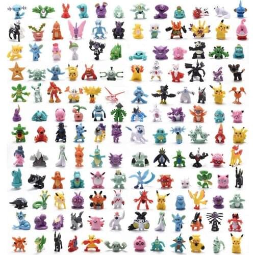 2-3cm No Repeats Pokemon Figures Model Collection 24-144 PCS/Set Pokemon Pikachu Anime Figure Toy Doll Kids Child Birthday Gift