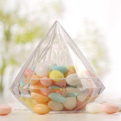 Candy box bag chocolate gift diamond plastic for Birthday Wedding Party Decoration craft DIY favor baby shower