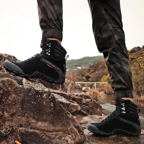 Unisex Sneakers Winter Hiking Boots Cowhide Outdoor Off-road Non-slip Sports Snow Shoes Climbing Mountain Hunting Walking Sport