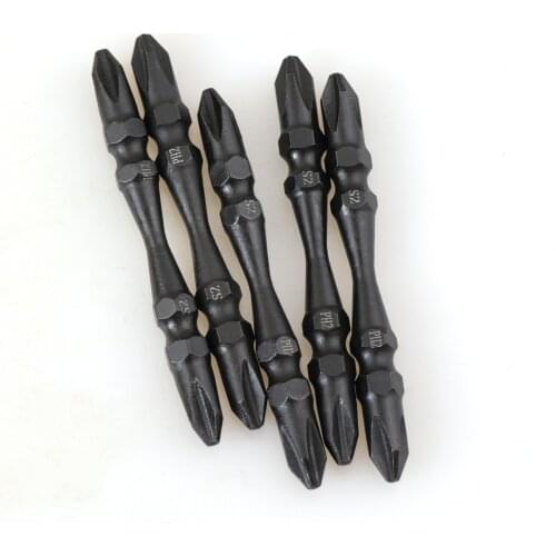 10PCS Magnetic Anti Slip Electric Screwdriver Bits Precision PH2 Phillips Double Cross Head 65mm 100mm S2 Strong hardness bit