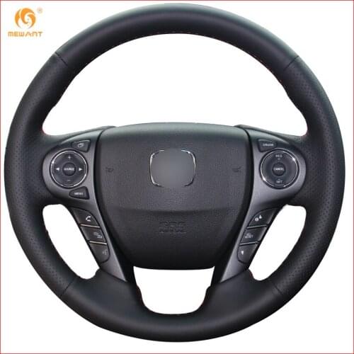 MEWANT Black Artificial Leather Car Steering Wheel Cover for Honda Accord 9 Odyssey Crosstour 2013-2016 Pilot 2017 2018 Interior