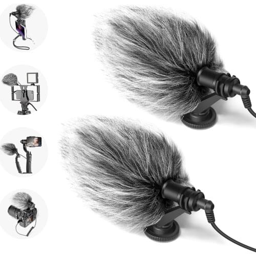 Neewer 2 Packs CM14 Mic Phone Mic on-Camera Video Microphone with Shock Mount, Windscreen and Audio Cables