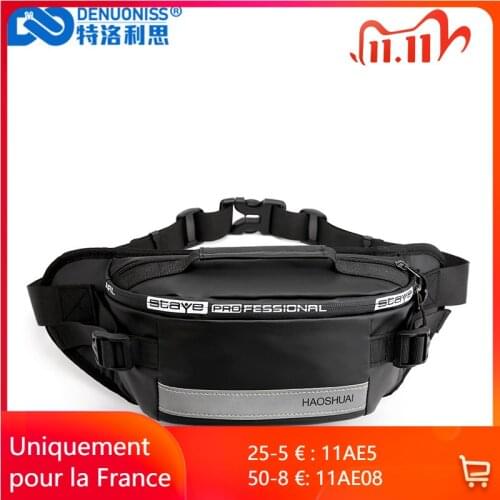 New 2020 Reflective Strip Men Chest Bag Nylon Male Belt Waist Bag Fashion Travel Purse Phone Pouch Pocket Hip Bag