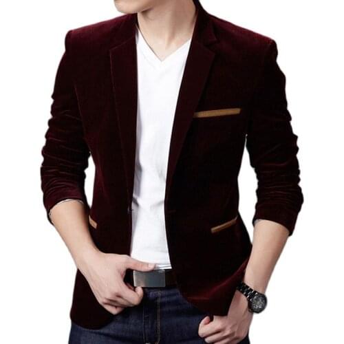 Men Suit Jackets Slim Fit Commerce Wedding Man Dress Coat Black Wine Red Coffee Casual Blazer Jacket Men Szie S M L XL 2XL 3XL