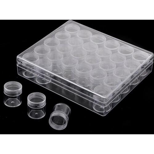 30 Slot Clear Jewelry Beads Rhinestones Storage Case Box Container Organizer