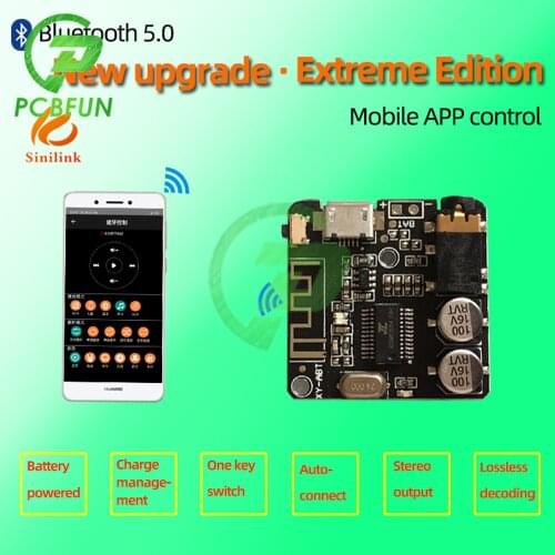 DIY Bluetooth 5.0 Audio Receiver Module MP3 Bluetooth Decoder Board APP Control Power Amplifier Board Module XY-ABT