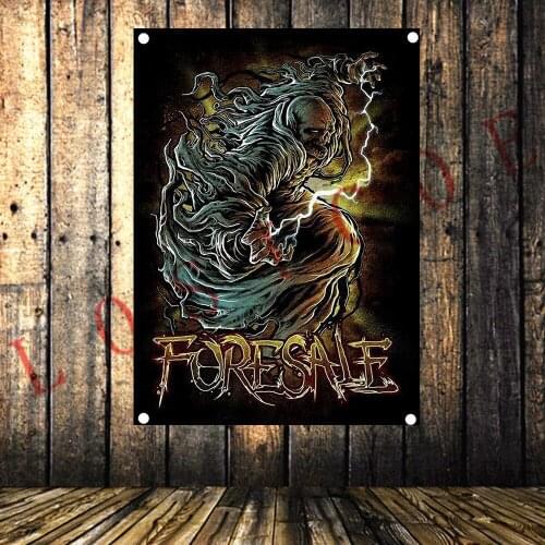 Heavy Metal Rock Band Posters Banners Music Studio Wall Decoration Hanging Painting Waterproof Cloth Polyester Fabric Flags